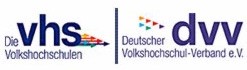 Die Grafik zeigt links das Logo der Deutschen Volkshochschulen und rechts das des Deutschen Volkshochschul-Verbandes e.V.